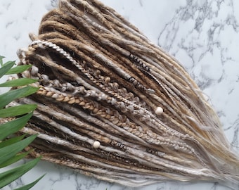 synthetic crocheted dreads extensions  dreadlocks natural look soft kanekalon  blonde braids mix DREADLOCKS DE   22"-24" 10-60 pieces