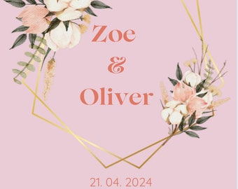 Romantic, Floral , Boho Wedding Invitations Bundle  - Digital Download