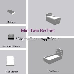 144th Scale Twin Size Bed Set