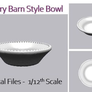 Bol estilo Pottery Barn - Escala 1/12