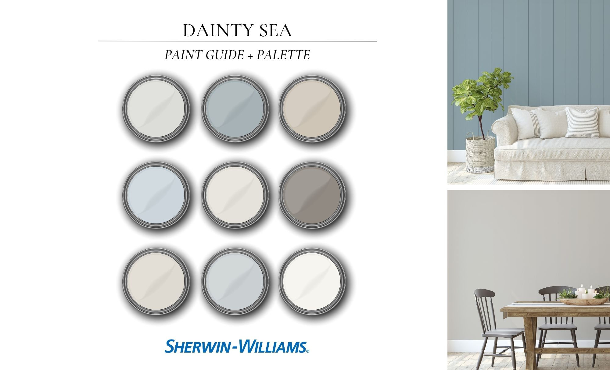 Paint Palette, Sherwin Williams, Staging Real Estate, Whole House