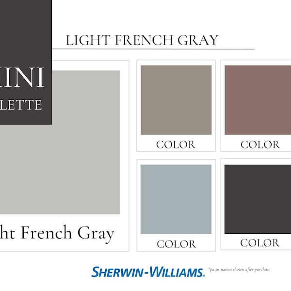 Light French Gray MINI - Paint Palette, Staging Real Estate, Whole House Palette, 5 Colors, Color Consultation, Painting Consultation