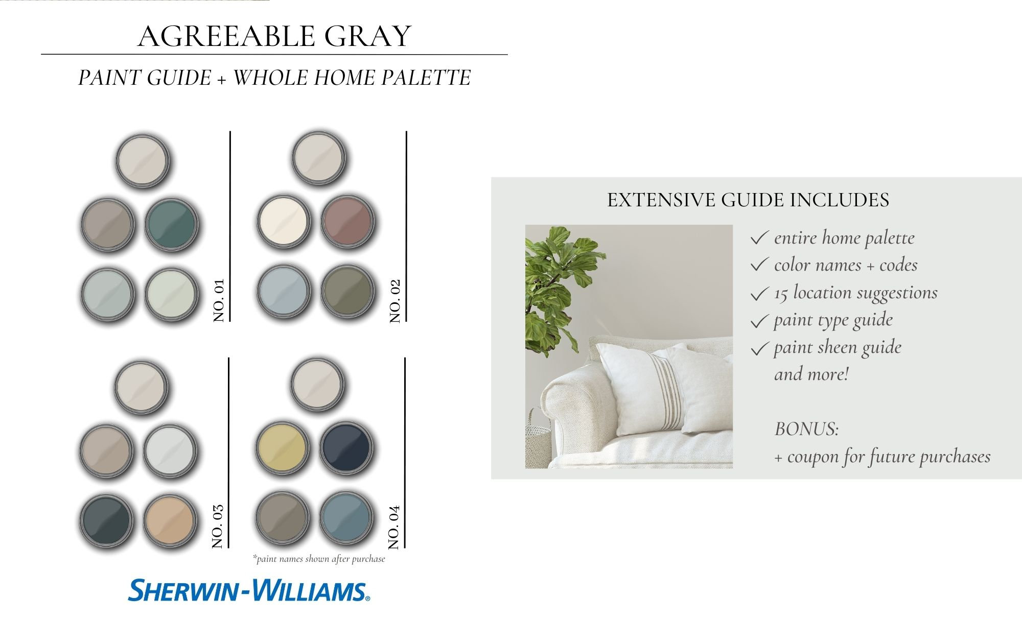 Agreeable Gray Paint Palette, Staging Real Estate, Whole House Palette, 15 Rooms, Color