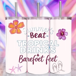 Seamless Beach Tumbler Wrap PNG: Sublimation Design (Digital Download)