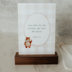 Cottage Cove Uplifting Scripture Cards Year Pack, Bible Verse Cards for Kids, KJV, Bible Scripture Cards, Wood Stand, Canvas Bag, 52 Verses