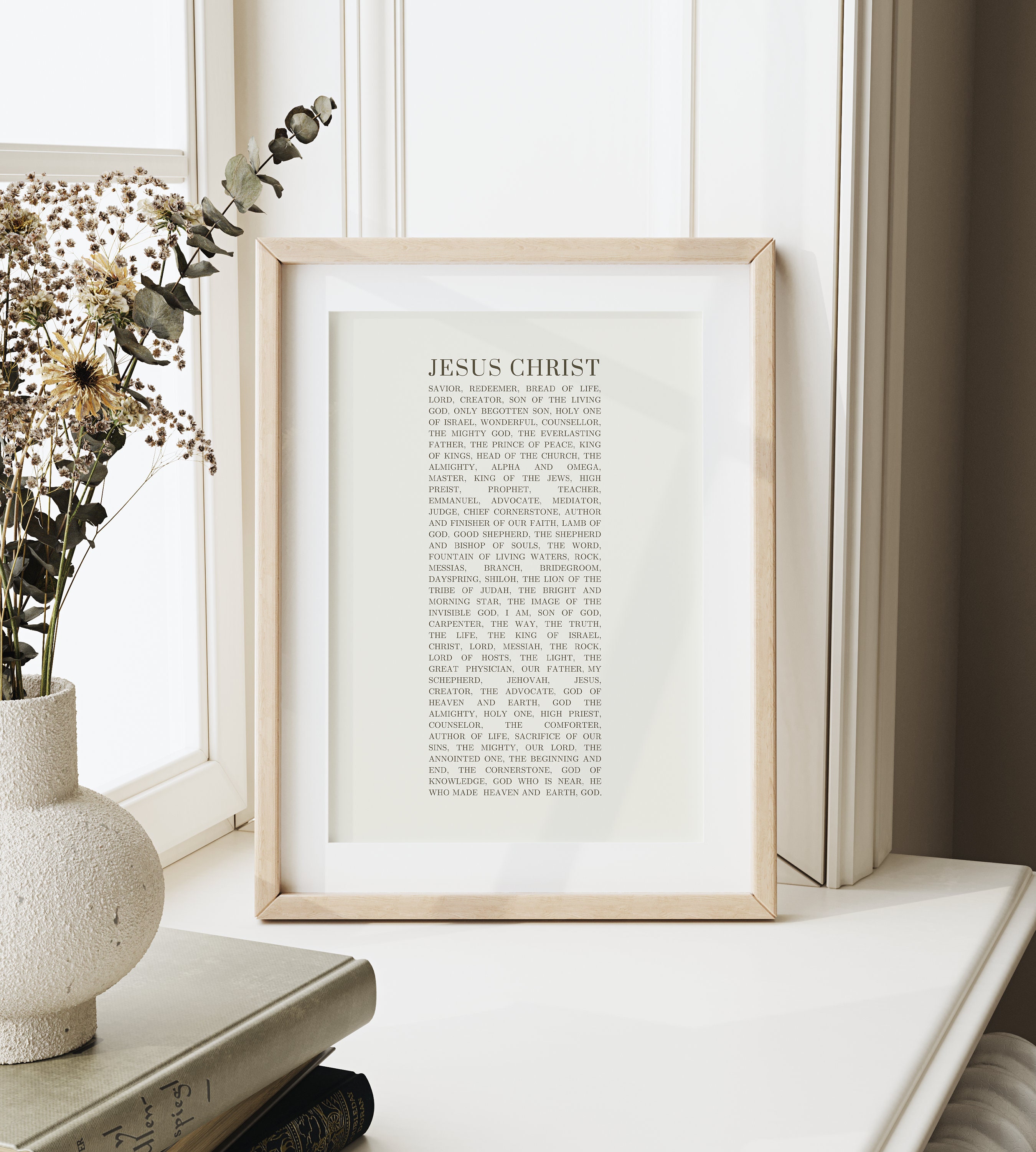 Many Names of Jesus Christ, Christian Wall Art, Bible Art, Minimalist ...