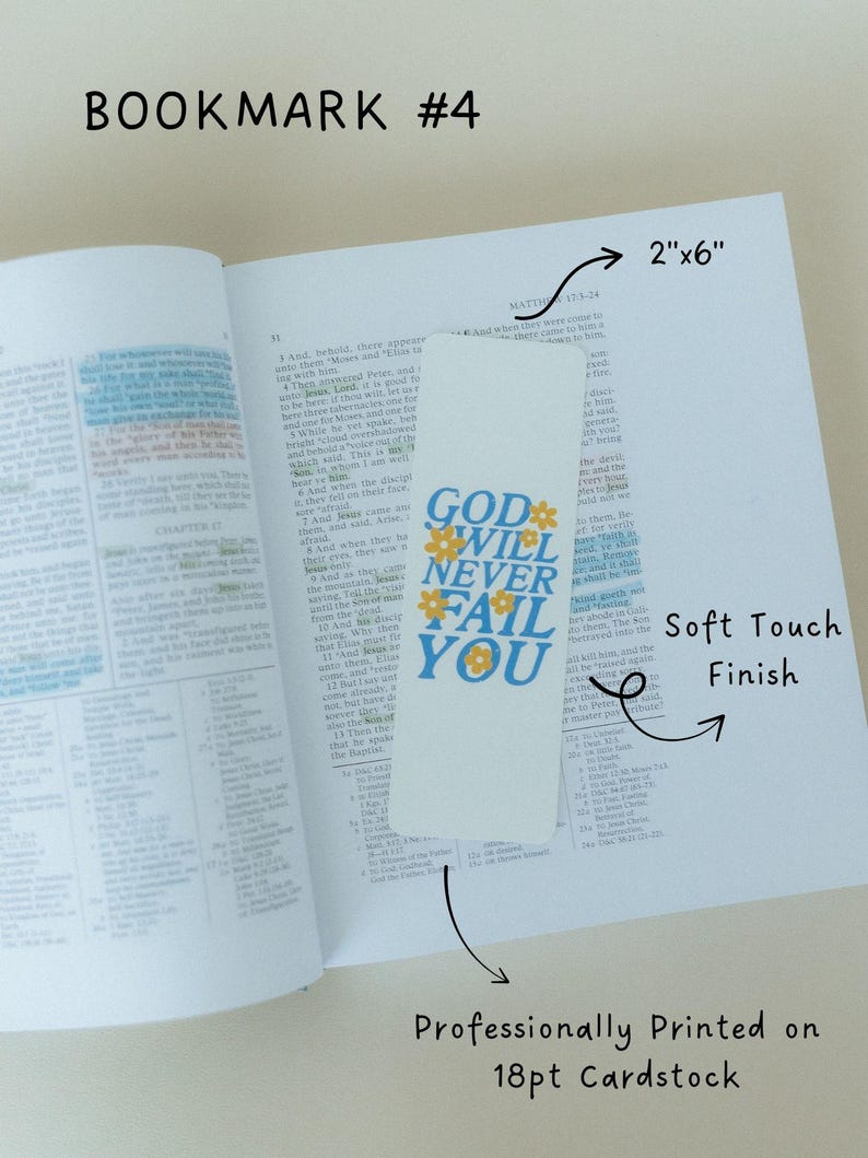 Christian Bookmark Set #1, Cute Bookmark, Bible Bookmark, Jesus Bookmark, Unique Bookmark, Religious Bookmark, Faith Bookmarks, Faith Gifts image 5