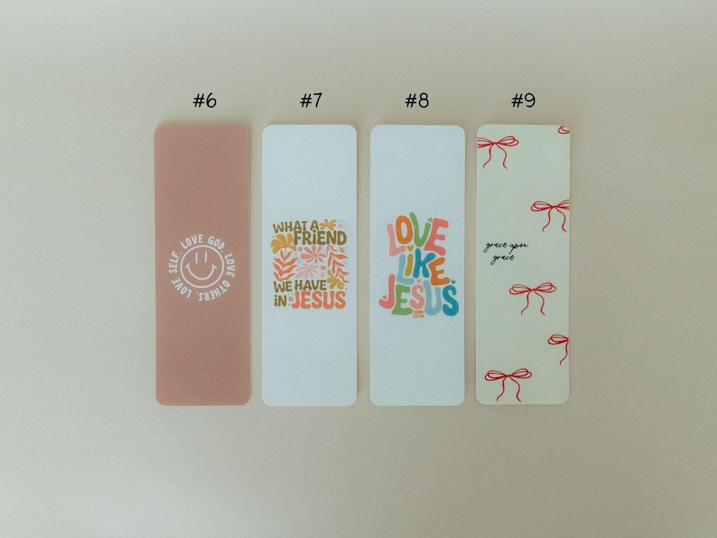 Christian Bookmark Set #2 - Faith-Inspired Bookmarks, Cute Bookmark, Bible Bookmark, Jesus Bookmark, Faith Bookmarks, Faith Gifts All 4 Set (#6-9)