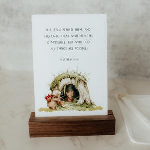 Wildlife Uplifting Scripture Cards Year Pack, Bible Verse Cards, KJV, Bible Scripture Cards, Wood Stand, Canvas Bag, 52 Verses