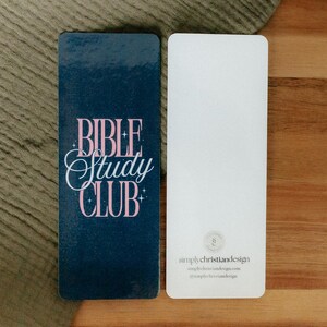 Bible Study Club Blue Bookmark, Christian Bookmark, Cute Bookmark, Bible Bookmark, Jesus Bookmark, Sturdy Bookmark, Handout Bookmark