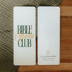 Bible Study Club Christian Bookmark, Cute Bookmark, Bible Bookmark, Jesus Bookmark, Sturdy Bookmark, Handout Bookmark, Christian Gifts