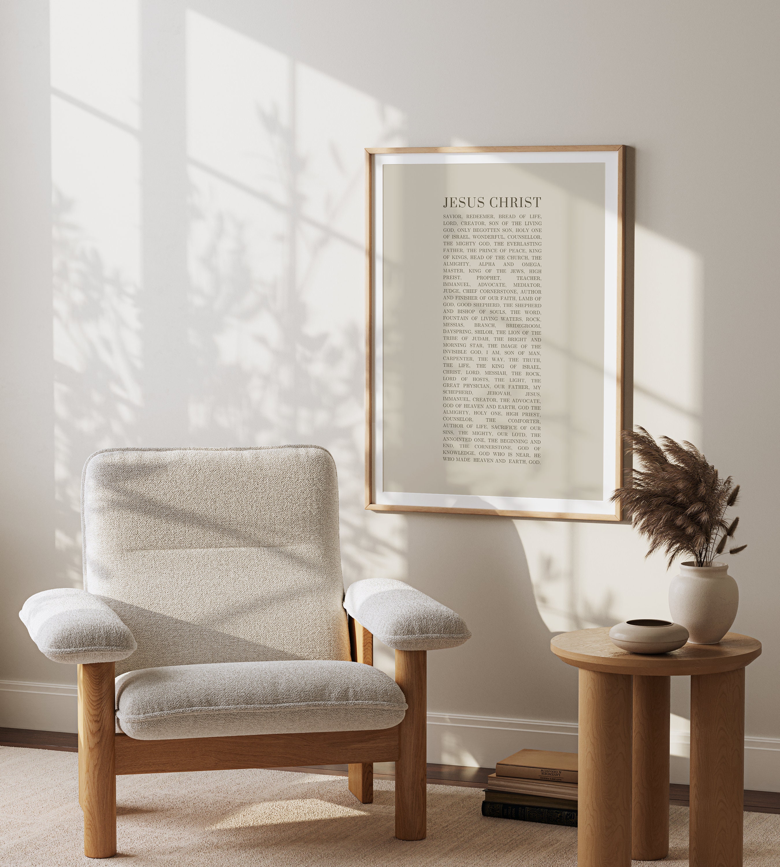Many Names of Jesus Christ, Christian Wall Art, Bible Art, Minimalist ...