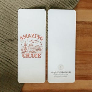 Amazing Grace Bookmark, Christian Bookmark, Cute Bookmark, Bible Bookmark, Jesus Bookmark, Sturdy Bookmark, Handout Bookmark