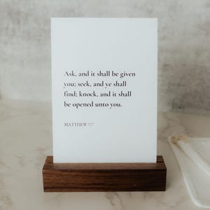 Minimalist Uplifting Scripture Cards Year Pack, Bible Verse Cards, KJV, Bible Scripture Cards, Wood Stand, Canvas Bag, 52 Verses