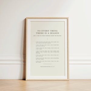 Ecclesiastes 3:1-8, A Time and a Season, Minimalist Bible Art, Printable Gospel Art, Scripture Art for Christian Decor, Bible Printable Art