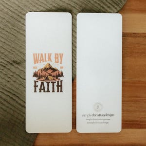 Walk By Faith Bookmark, Christian Bookmark, Cute Bookmark, Bible Bookmark, Jesus Bookmark, Sturdy Rigid Bookmark, Religious Bookmark