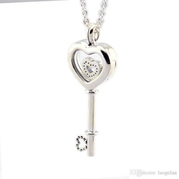 Pandora Floating Locket Heart Key Necklace Sterling Silver - Etsy