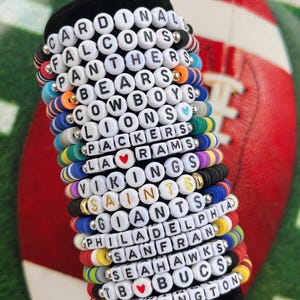 Football Season | NFL Bead Bracelet | Football Bracelet | Sports Bracelet | Fans Bracelet | Personalized | NFL|Sports Gift|Stocking Stuffers