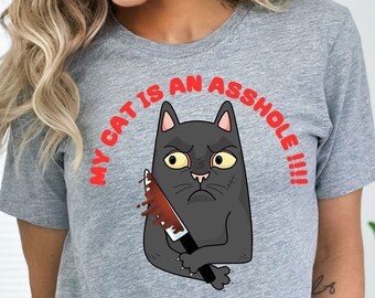 Sarcastic Murderous Vintage Cat Devotee Outfit Feline Enthusiast Gift  Funny Feline theme Clothes Cat Apparel Gift Ideas Cataholic Attire