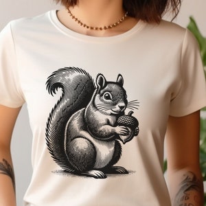Squirrel Gift Shirt Nature Lover T-Shirt Gift Shirt for Animal Lover Cottagecore TShirt Cute Animal Tee Graphic Squirrel Lover Tee for Women