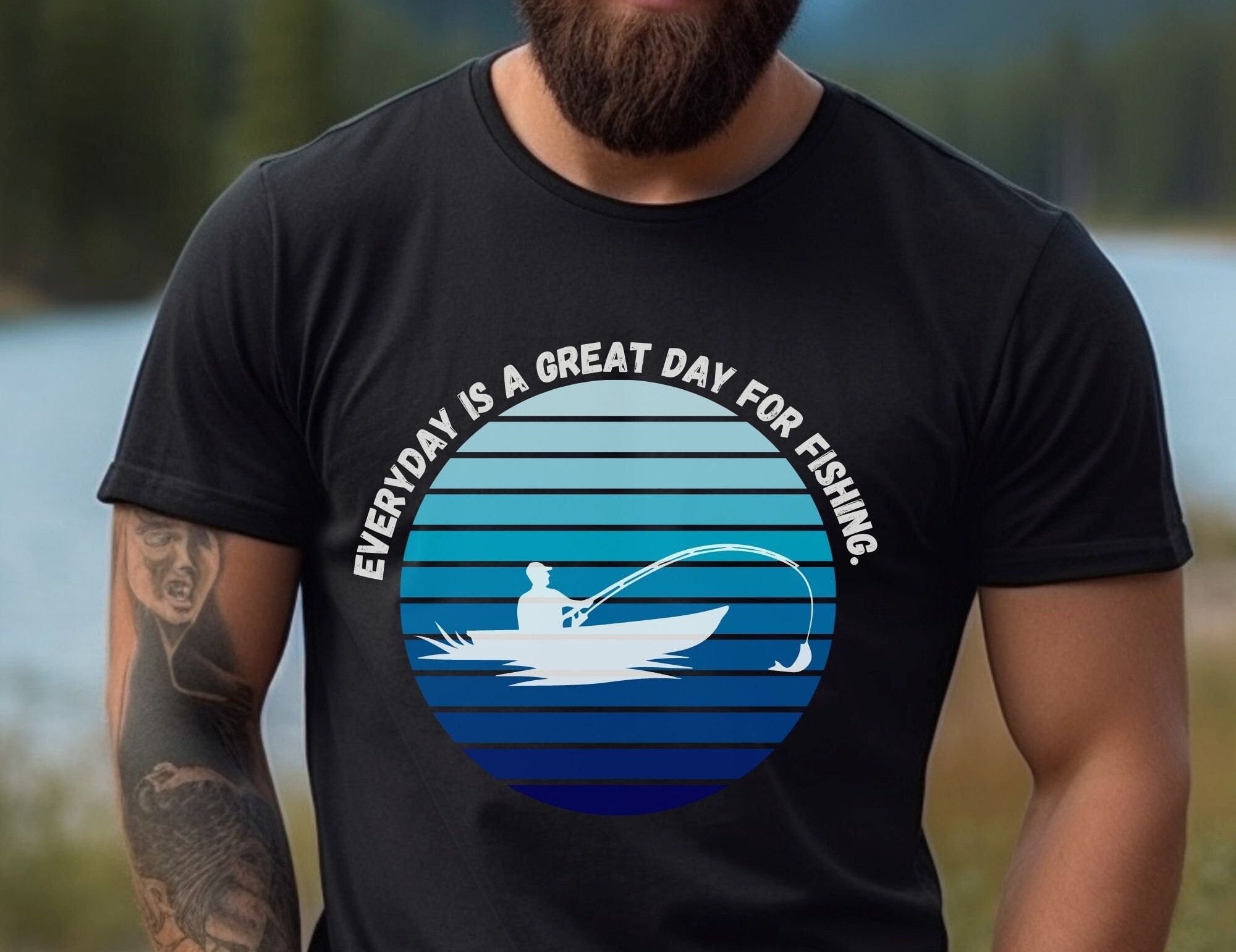 Funny Fishing T-Shirt Gift for Men Fishing Graphic Tee Fisherman Gifts Bass  Fishing Shirt Father’s Day Gift Shirt Guys Fishing Gifts