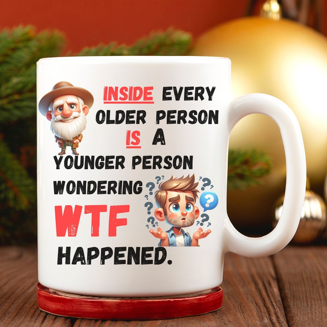 Humorous Grandpa Coffee Mug Over the Hill Gift Teacup Birthday Present Father's Day Mug Funny