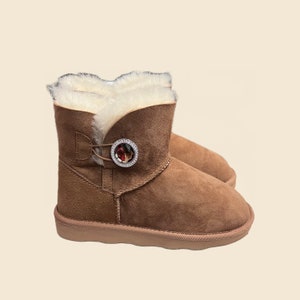 Suede Leather Ankle Booties with Changeable Charms