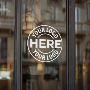 Sticker logo de magasin personnalisé - Plaque de porte d&#39;entreprise pour logo personnalisé | Enseigne avec logo personnalisé pour devanture de magasin - Porte en verre avec logo d&#39;atelier | Sticker fenêtre