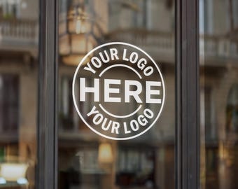 Calcomanía para ventana con logotipo comercial personalizado: Letrero personalizado para escaparate