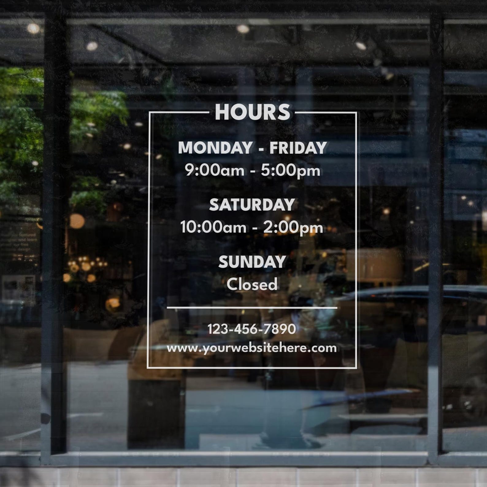 Custom Store Hours Window Decal: Business Opening Sign - Etsy
