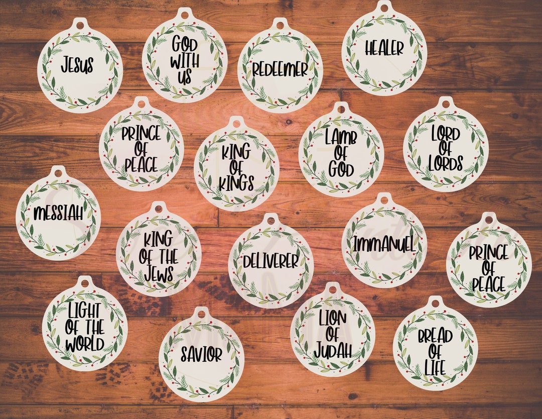 16 Names of Jesus Christmas Printable Ornaments - Etsy