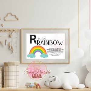 ABC Bible Printable Decoration Learning Tools Nursery Toddlers Church ...