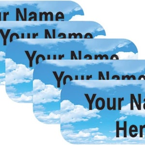 Personalized Sky Name Labels: Waterproof Stick-On Clothing Tags