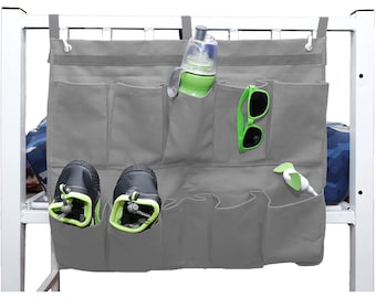 Canvas Bedside Organizer: Hanging Storage Bag with 10 Pockets