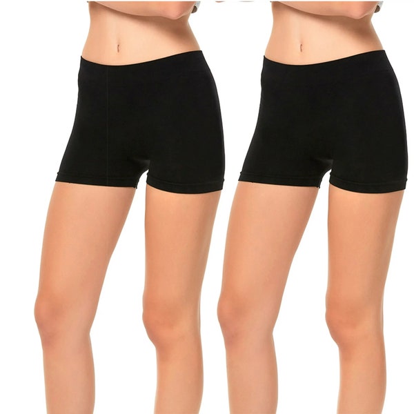 2 Pack Women's Seamless Stretch Exercise Yoga Shorts Soft stretchy and breathable