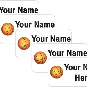 Personalized Basketball Name Labels: Waterproof Stick-on Clothing Tags ...