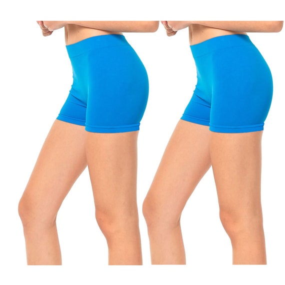 2 Pack Women's Seamless Stretch Exercise Yoga Shorts Soft Stretchy and  Breathable 