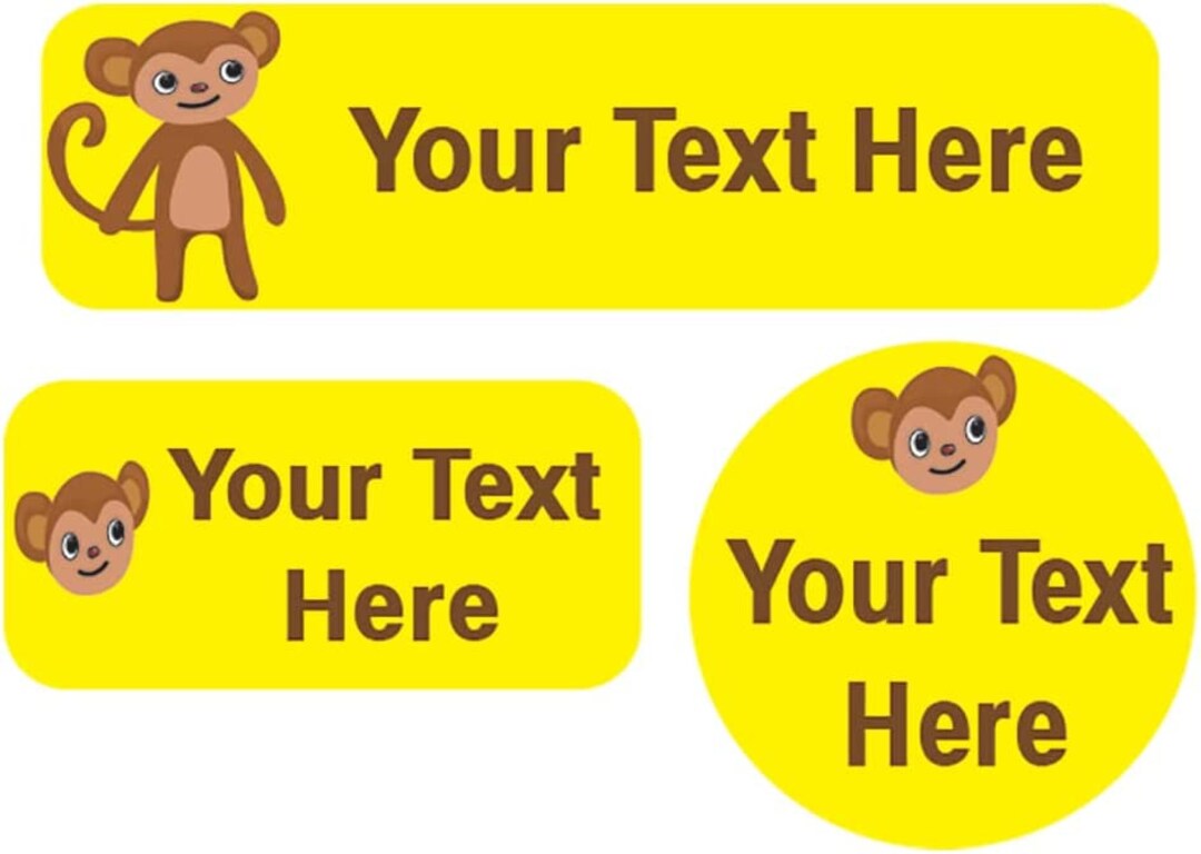 90 Personalized Waterproof Name Labels. Press and Stick Children's Name