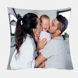 Personalized Photo Throw Pillow Cover: Custom Love Couple Gift