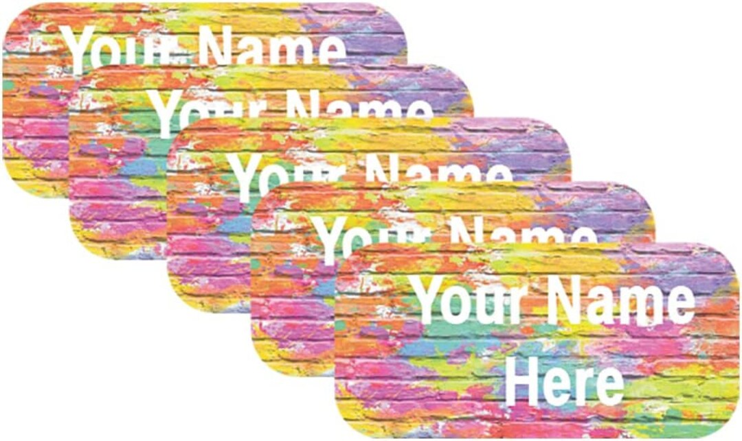 Personalized Paint Brick Name Labels: Waterproof Stick-on Clothing Tags ...