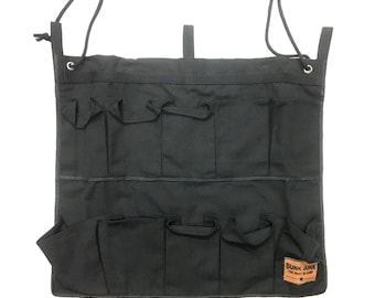Hanging Bedside Organizer: Canvas Storage Bag with 10 Pockets