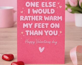 Grappige valentijnskaart voor haar of hem – Valentijnsdag, hem, haar, echtgenoot, grappige kaart, valentijn, vriend, warm mijn voeten digitale download