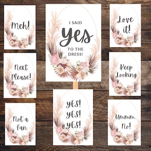 Zeg ja tegen de jurk Boho Bohoborden afdrukbare set Ik zei ja tegen het jurkbord trouwjurk winkelen trouwwinkel bord jurk winkel