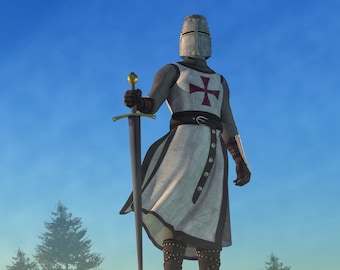 El Caballero Templario - Impresión - Arte mural de temática medieval, regalo para el Día del Padre