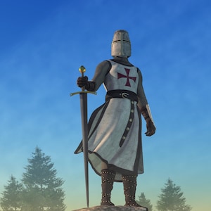 The Knight Templar - Print - Medieval Themed Art Wall, Father&#39;s Day Gift