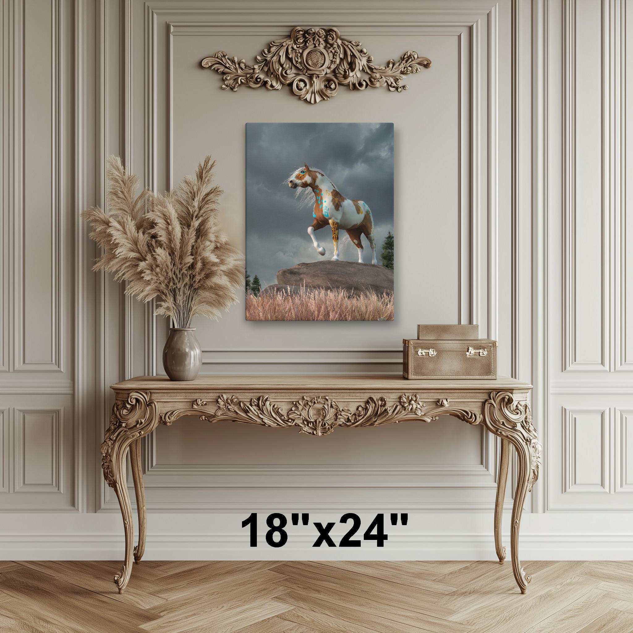 ソレル・ピントの戦争馬 - ワイルドウェストネイティブアメリカンの馬ジクレーキャンバスプリント - Etsy 日本, image size:2048x2048