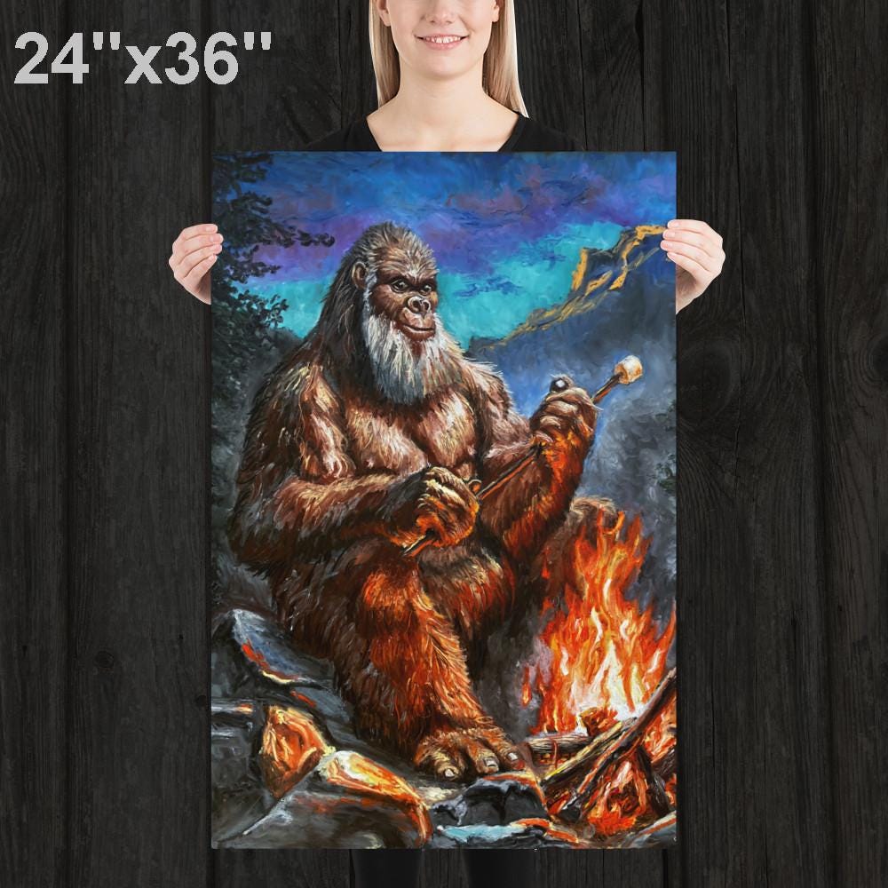 Grandpa Bigfoot- Humorous Sasquatch Wall Art Print by Artist