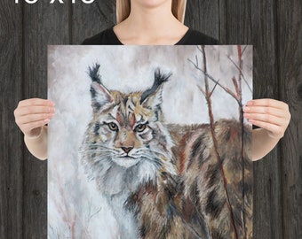 カナダオオヤマネコ - プリント - 野生動物の壁アート - Etsy 日本
