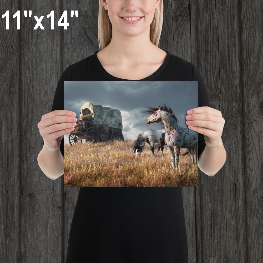 決して到着しなかった人々、決して戻らなかった人々 ― ワイルドウェストネイティブアメリカン軍馬アートプリント - Etsy 日本, image size:1000x1000