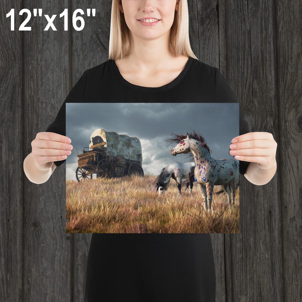 決して到着しなかった人々、決して戻らなかった人々 ― ワイルドウェストネイティブアメリカン軍馬アートプリント - Etsy 日本, image size:1000x1000